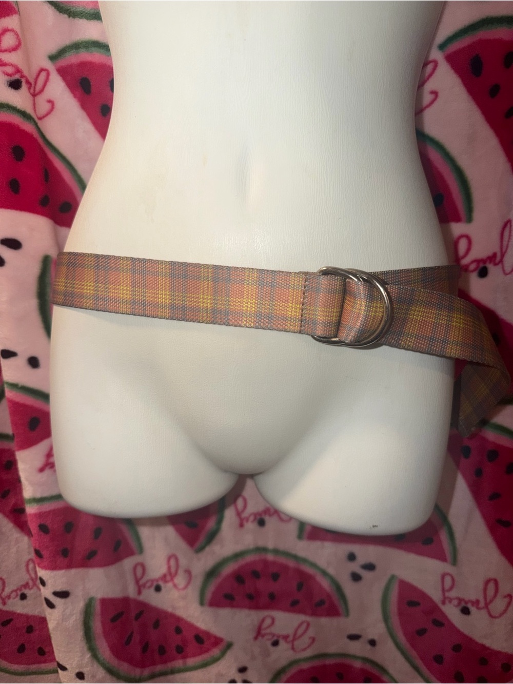 π§‘π©΅ Plaid Double-Ring Fabric Belt